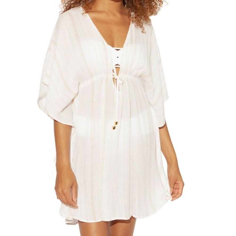 Bleu by Rod Beattie Metallic Caftan Cover-Up - NEW